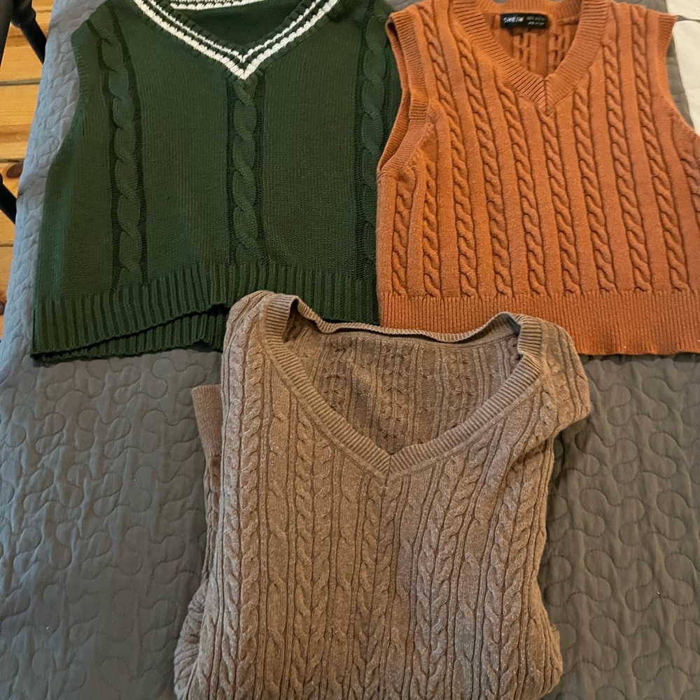 3 piece Dark Academia Sweater/Sweater Vest Set
